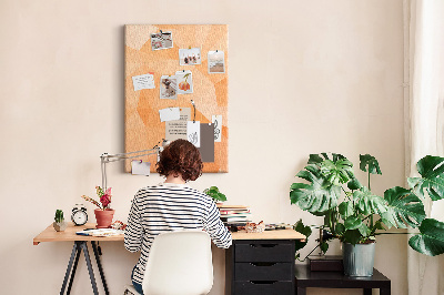 Tableau en liège déco Géométrie dans des tons orange et beige