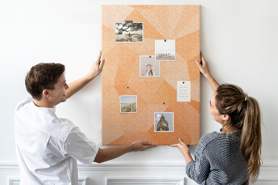 Tableau en liège déco Géométrie dans des tons orange et beige