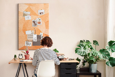 Tableau en liège déco Géométrie dans des tons orange et beige