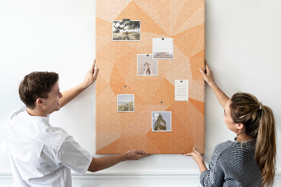 Tableau en liège déco Géométrie dans des tons orange et beige