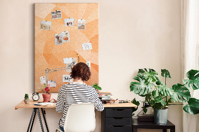 Tableau en liège déco Géométrie dans des tons orange et beige