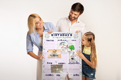 Tableau en liège fantaisie Calendrier d'anniversaire avec ballons colorés