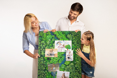 Tableau en liège déco Un paysage verdoyant traversé par une rivière sinueuse