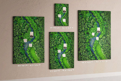 Tableau en liège déco Un paysage verdoyant traversé par une rivière sinueuse