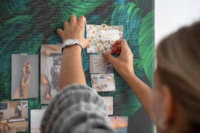 Tableau en liège déco Feuilles tropicales dans des tons de vert