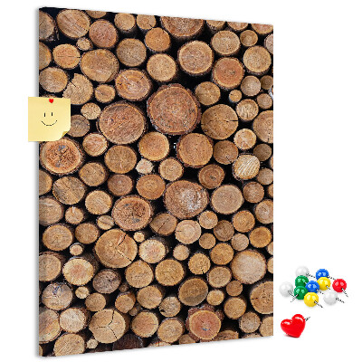 Tableau de liège Bois naturel en sections rondes