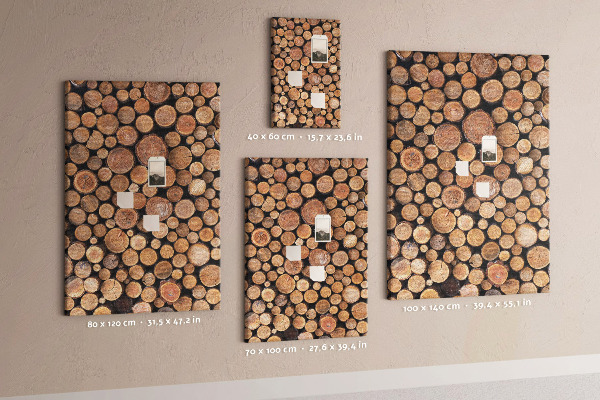 Tableau de liège Bois naturel en sections rondes