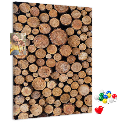 Tableau de liège Bois naturel en sections rondes