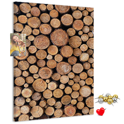 Tableau de liège Bois naturel en sections rondes