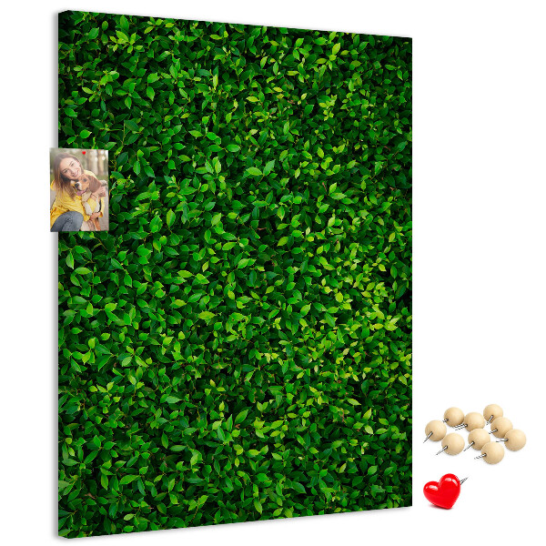 Tableau en liège fantaisie mur vert dense et feuillu
