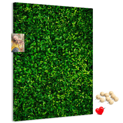 Tableau en liège fantaisie mur vert dense et feuillu