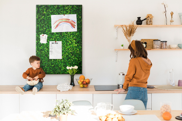 Tableau en liège fantaisie mur vert dense et feuillu