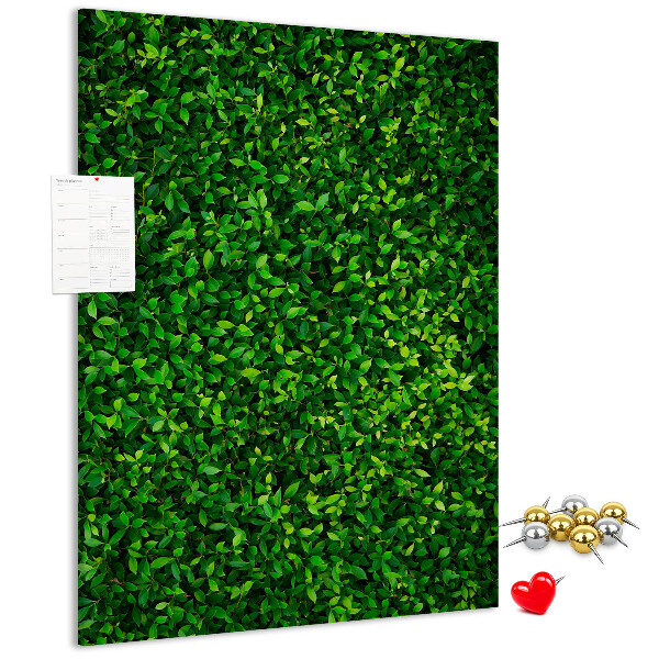 Tableau en liège fantaisie mur vert dense et feuillu