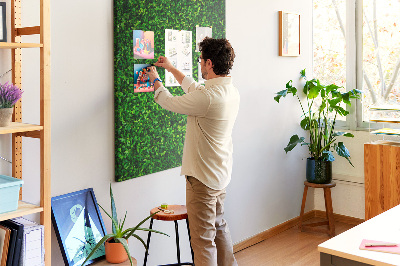 Tableau en liège fantaisie mur vert dense et feuillu
