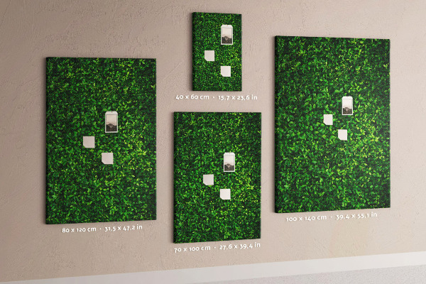 Tableau en liège fantaisie mur vert dense et feuillu
