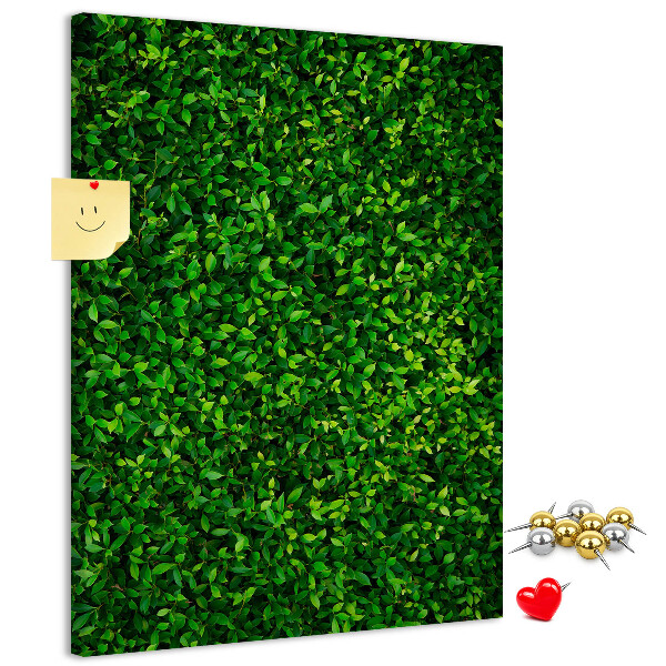 Tableau en liège fantaisie mur vert dense et feuillu