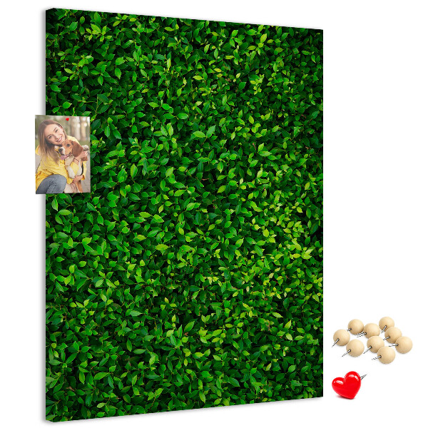 Tableau en liège fantaisie mur vert dense et feuillu