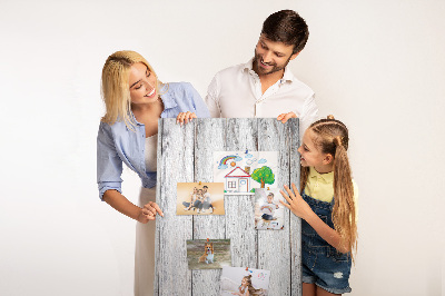 Tableau en liège fantaisie Planches grinçantes dans des tons de gris