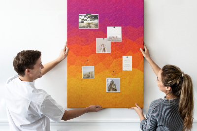 Tableau de liège Dégradé de couleurs dans les tons orange et violet