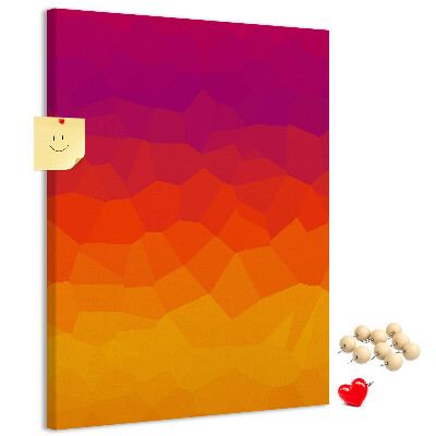 Tableau de liège Dégradé de couleurs dans les tons orange et violet