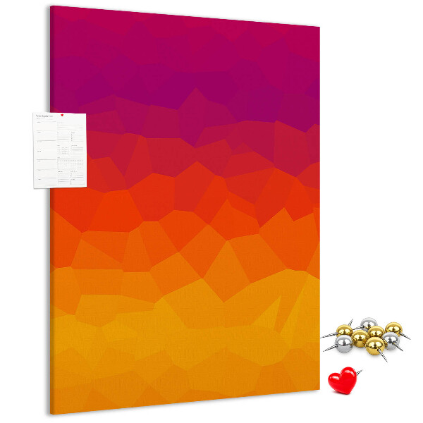 Tableau de liège Dégradé de couleurs dans les tons orange et violet