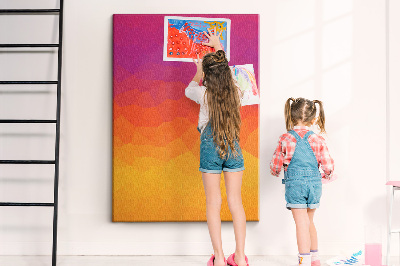 Tableau de liège Dégradé de couleurs dans les tons orange et violet