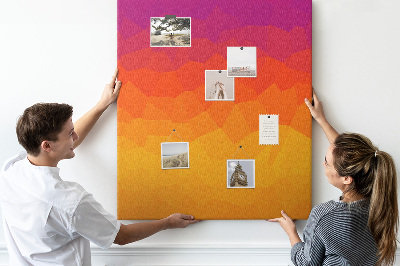 Tableau de liège Dégradé de couleurs dans les tons orange et violet