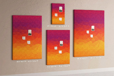 Tableau de liège Dégradé de couleurs dans les tons orange et violet