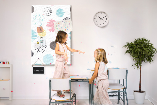 Tableau en liège déco Taches et lignes colorées en arrière-plan