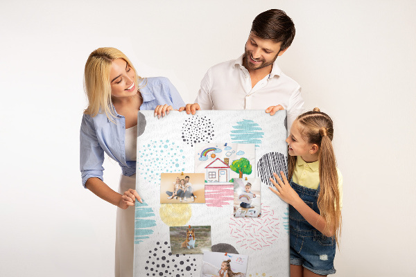 Tableau en liège déco Taches et lignes colorées en arrière-plan