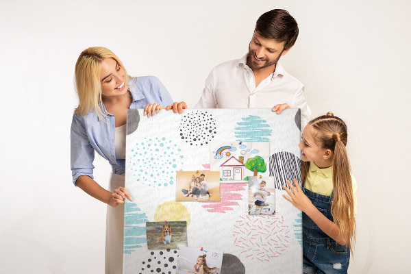 Tableau en liège déco Taches et lignes colorées en arrière-plan