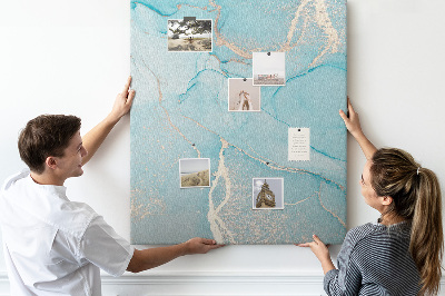 Tableau en liège déco Ciel marbré aux nuances de bleu
