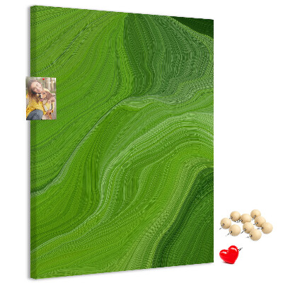 Tableau de liège Vagues vertes aux lignes délicates