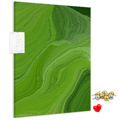 Tableau de liège Vagues vertes aux lignes délicates