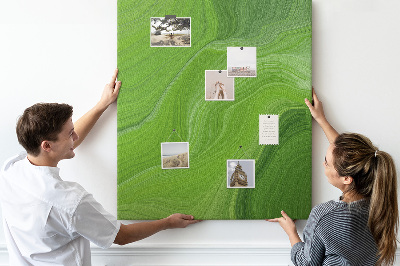 Tableau de liège Vagues vertes aux lignes délicates