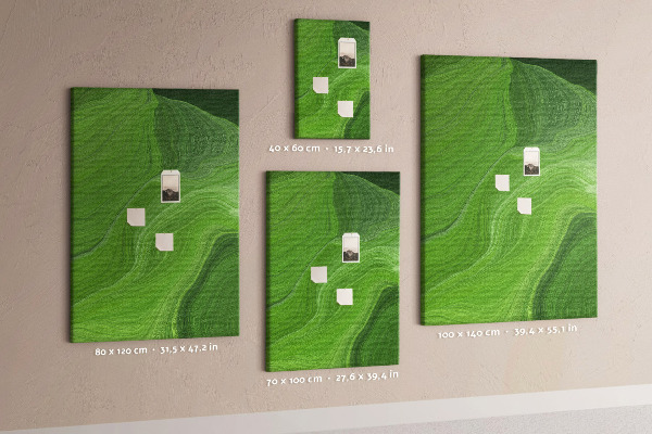 Tableau de liège Vagues vertes aux lignes délicates