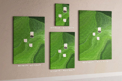 Tableau de liège Vagues vertes aux lignes délicates