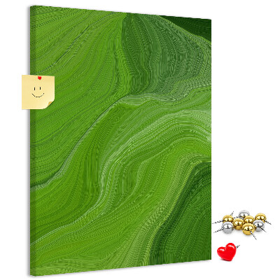 Tableau de liège Vagues vertes aux lignes délicates
