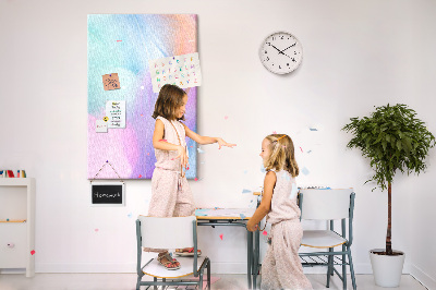 Tableau en liège fantaisie Plumes délicates aux couleurs pastel
