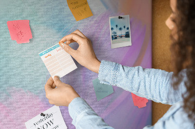 Tableau en liège fantaisie Plumes délicates aux couleurs pastel