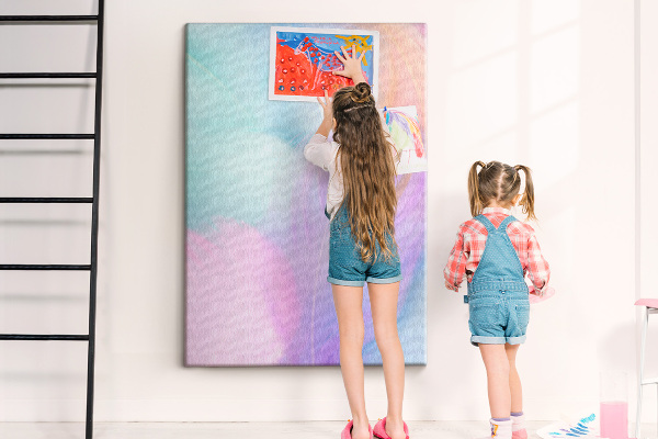 Tableau en liège fantaisie Plumes délicates aux couleurs pastel