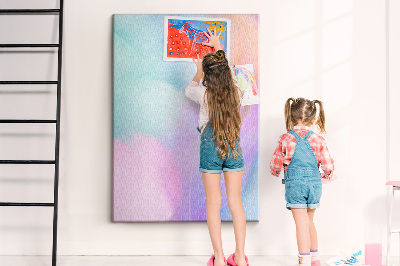 Tableau en liège fantaisie Plumes délicates aux couleurs pastel