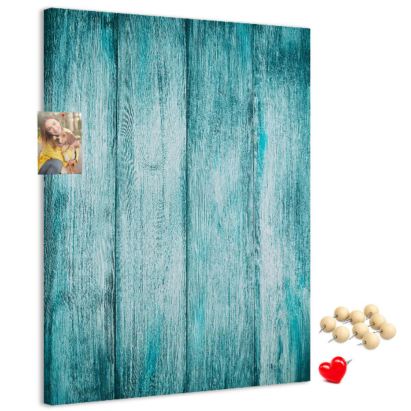 Tableau de liège Planches de bois bleu soleil en arrière-plan