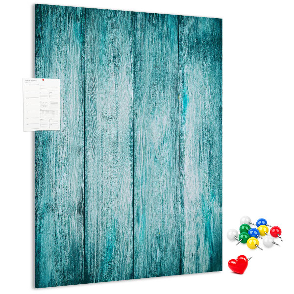 Tableau de liège Planches de bois bleu soleil en arrière-plan