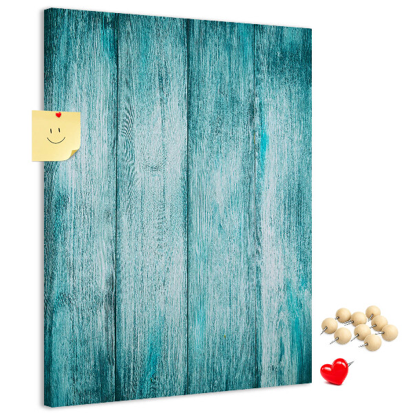 Tableau de liège Planches de bois bleu soleil en arrière-plan