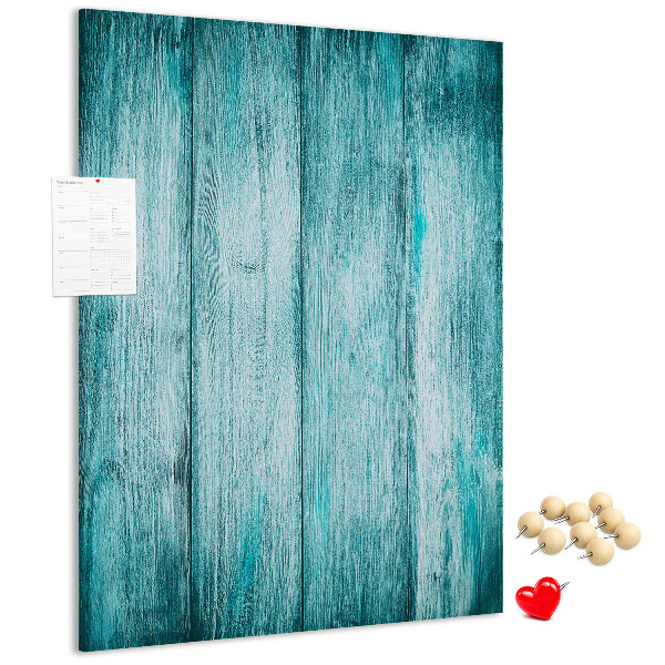 Tableau de liège Planches de bois bleu soleil en arrière-plan