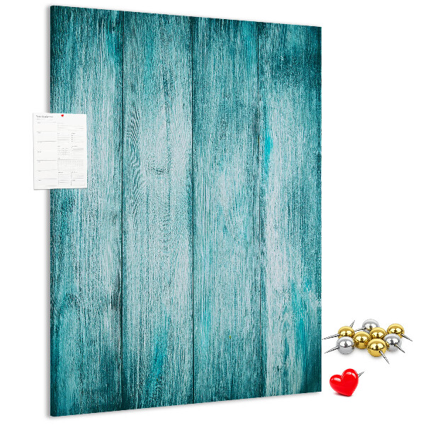 Tableau de liège Planches de bois bleu soleil en arrière-plan