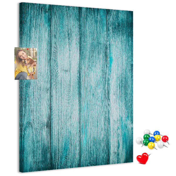 Tableau de liège Planches de bois bleu soleil en arrière-plan