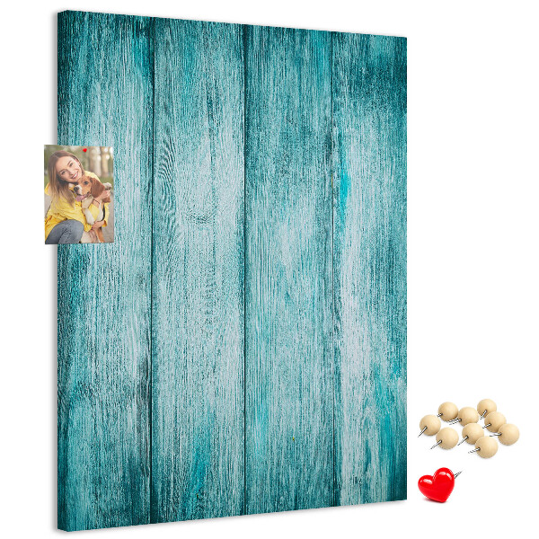 Tableau de liège Planches de bois bleu soleil en arrière-plan