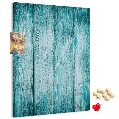 Tableau de liège Planches de bois bleu soleil en arrière-plan